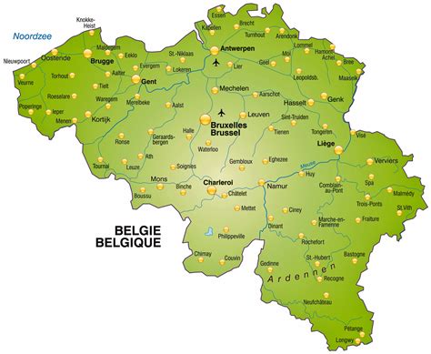 belgie digitale belgie kaart natuurkundig  kaarten en hoe door belgie reizen met