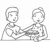 Sharing Food Clipart Kids Coloring Children Colouring Pages Getcolorings Color Printable Getdrawings Clipground Good Colorings sketch template