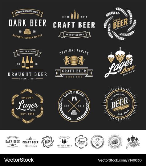 collection   beer logos royalty  vector image
