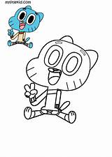 Gumball Watterson sketch template
