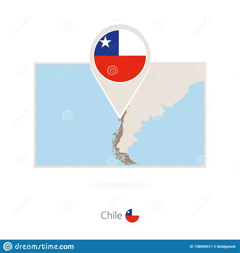 rectangular map  chile  pin icon  chile stock vector illustration  graphic national