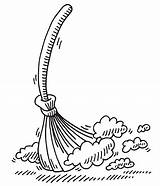 Dust Broom Drawing Cleaning sketch template