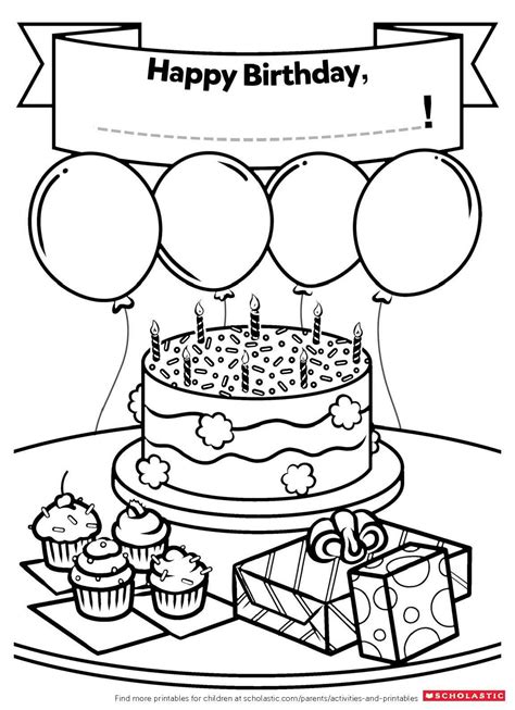 birthday card printable coloring