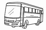 Mewarnai Bus Sketsa Kendaraan Transportasi Kartun Tk Alat sketch template