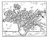Gogh Irises Desenhos Colorir sketch template