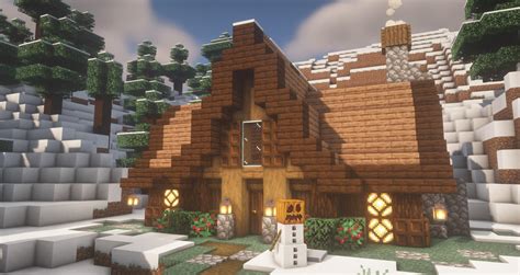 minecraft cabin ideas  builds  spruce   snowy escape game news