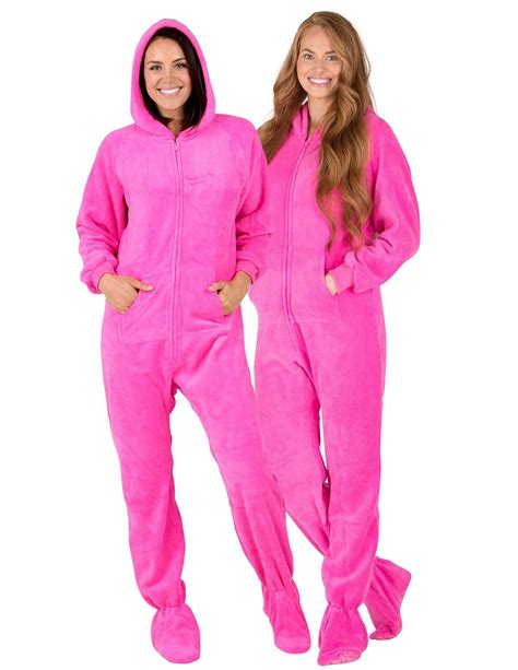 footed pajamas footed pajamas perfect pink adult hoodie chenille onesie adult large