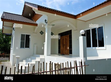 modern thai house bungalow thailand stock photo alamy