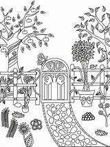 Coloring Garden Pages Path Book Adult Secret Colouring Printable Beautiful Kids Adults Flower Gardens Magic Color Flowers Books Paths Drawing sketch template