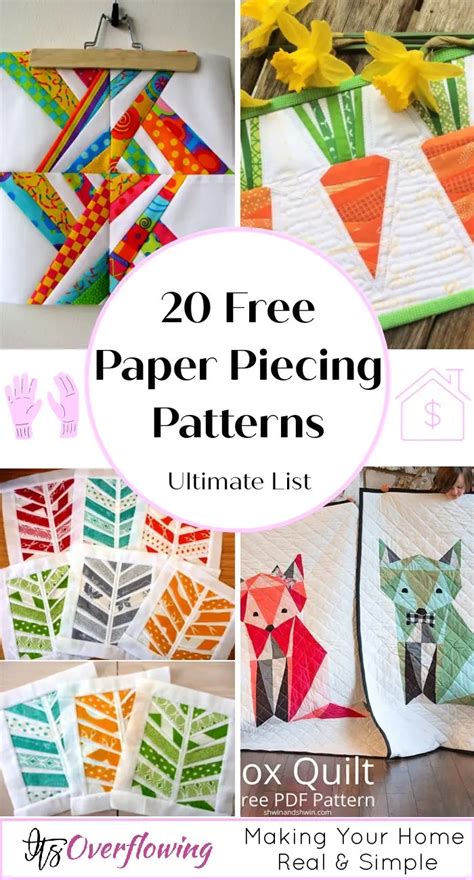 printable beginner  paper pieced patterns  printable templates