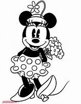 Minnie Coloring Pages Classic Mouse Flowers Mickey Printable Valentine Disneyclips Disney Goofy Heart Bouquet Funstuff sketch template