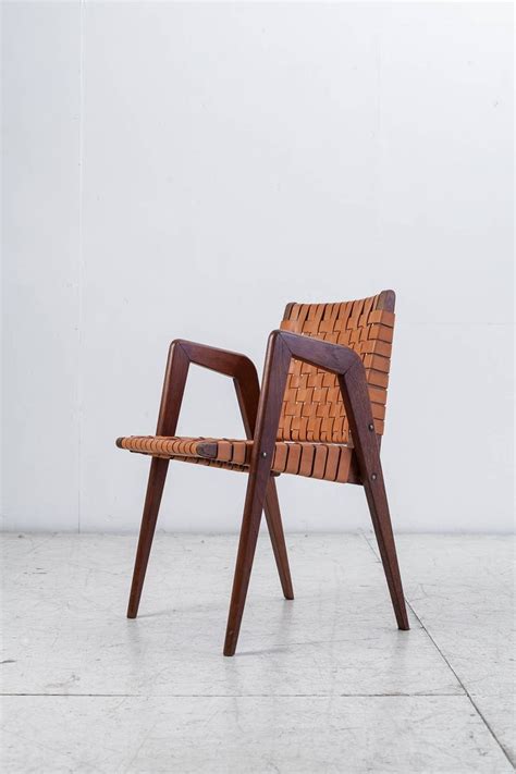 desk or side chair with leather webbing france