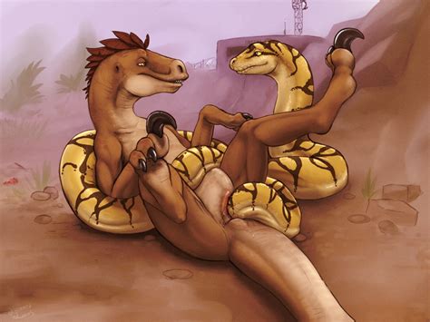 Rule 34 Ambiguous Gender Dinosaur Duo Feathers Female Feral