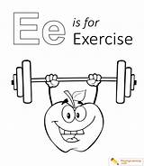 Exercise Coloring Pages Letter Kids Learning Alphabet sketch template