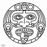 Aztec Symbols Mayan Coloring sketch template