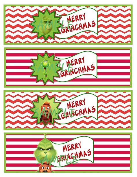 printable grinch water bottle labels