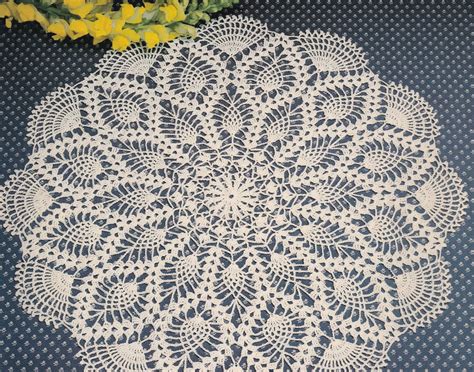 vintage  pattern  crochet pineapple fantasy doily etsy
