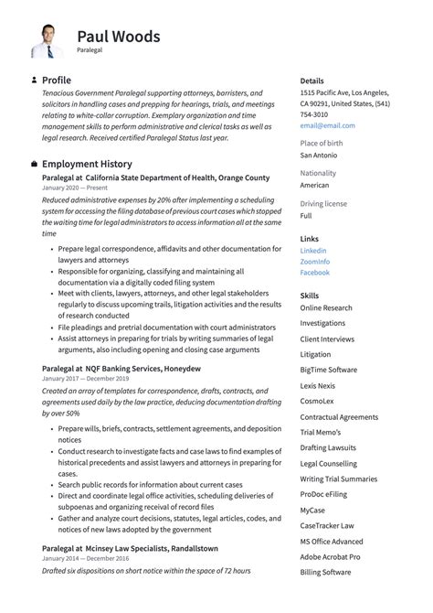 paralegal resume examples guide