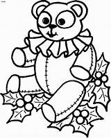 Coloring Bear Teddy Christmas Pages Cliparts Cartoon Outline Clipart Kids Book Library Popular Coloringhome sketch template