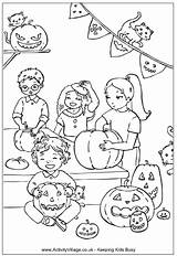 Colouring Halloween Carving Pumpkins Pages Activity Party Village Jack Games Fun Lanterns sketch template