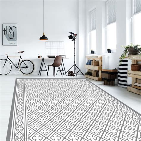 les tapis vinyles tapis vinyle palace gris  cm bazarchic decoration maison sol