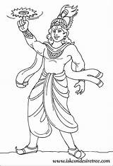 Vishnu Iskcon Colouring sketch template