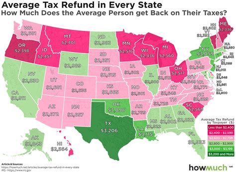 map shows  average tax refund   state valuewalk premium