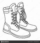 Combat Boot Drawing Getdrawings sketch template