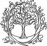 Coloring Pages Pyrography Wiccan Patterns Tree Pagan Designs Embroidery Urban Threads Oak Henna Awesome Unique sketch template