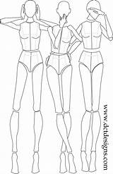 Fashion Female Templates Croquis Template Front Figure Drawing Male Croqui Back Illustration Sketch Sketches High Poses Moda Desenho Illustrations Model sketch template