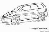 Peugeot 307 Coloring Pages Cars Honda Break Colorkid Mazda Car Transport Kids Fiat Mercedes sketch template