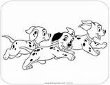 101 Dalmatians Puppies Coloring Dalmatian Clipart Running Pages Clip Cartoon Disney Disneyclips Printable Cliparts Cruella Vil Pongo Perdita Library Funstuff sketch template