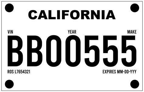 printable temporary license plate california printable world holiday