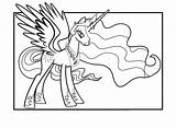Celestia Coloring Princess Pages Printable Mlp Unicorn sketch template