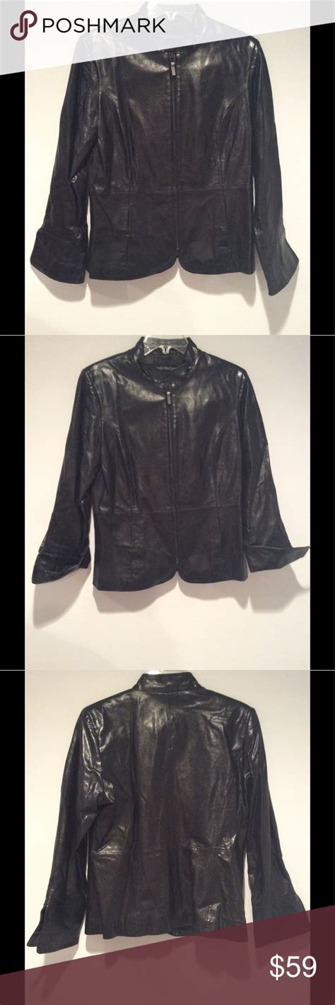 black leather glossy jacket nwot black glossy leather jacket nwot pamela mccoy jackets coats