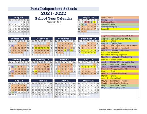 school calendars