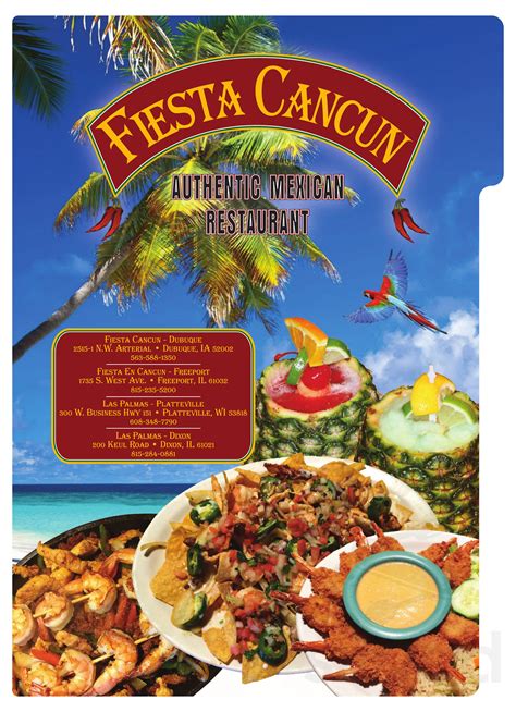 fiesta cancun authentic mexican restaurant menu  dubuque iowa