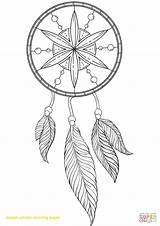 Catcher Dream Coloring Pages Dreamcatcher Drawing Tattoo Owl Printable Moon Simple Easy Indian Template Catchers Native Kids sketch template
