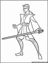Wars Star Anakin Coloring Pages Skywalker Lightsaber Wan Obi Clone Darth Maul Jar Binks Kenobi Drawing Draw Printable Color Fun sketch template