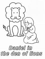 Daniel Lions Coloring Prostrated Netart Praying Getcolorings sketch template