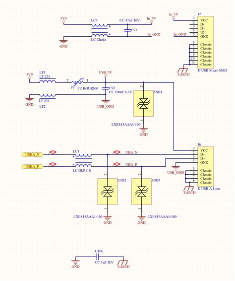 usb port wiring schematic