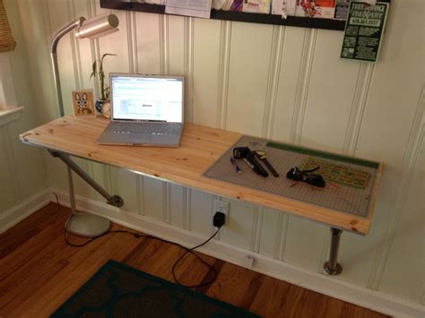 wall mounted desk  angled supports