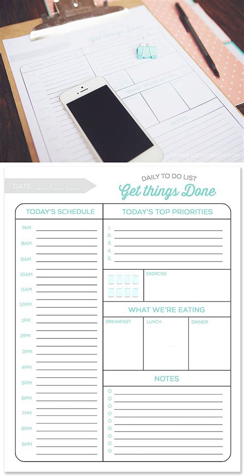 printable daily   list  tips    productive day
