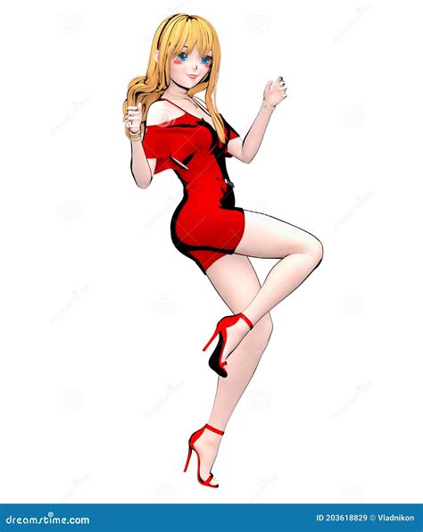 3d Japanese Anime Girl Stock Illustration Illustration Of Person