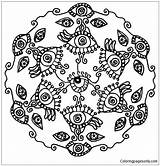 Eye Seeing Pages Coloring Mandala sketch template