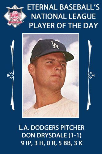 eternal baseball on twitter l a s don drysdale was in top form today