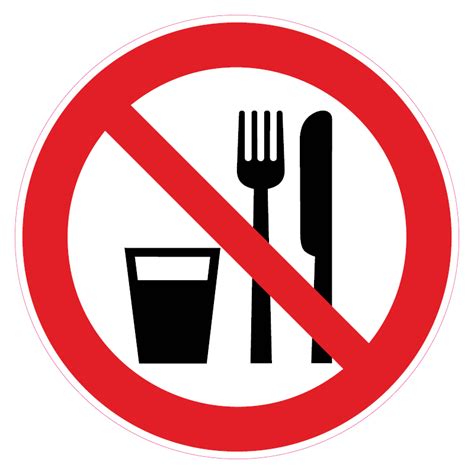 eten en drinken verboden sticker diverse stickers