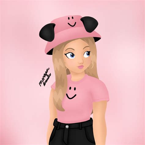 roblox avatar drawing pink noob preppy outfits disney makeup roblox
