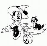 Halloween Coloring Minnie Pages Disney Cute Mouse Witches Print Ausmalbilder Mickey Drawings Szinez sketch template