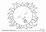 Colouring Sun Sleeping Coloring Eclipse Solar Pages Getcolorings During sketch template